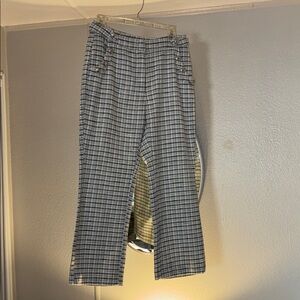 BCBGeneration Gray and Blue Plaid Chinos